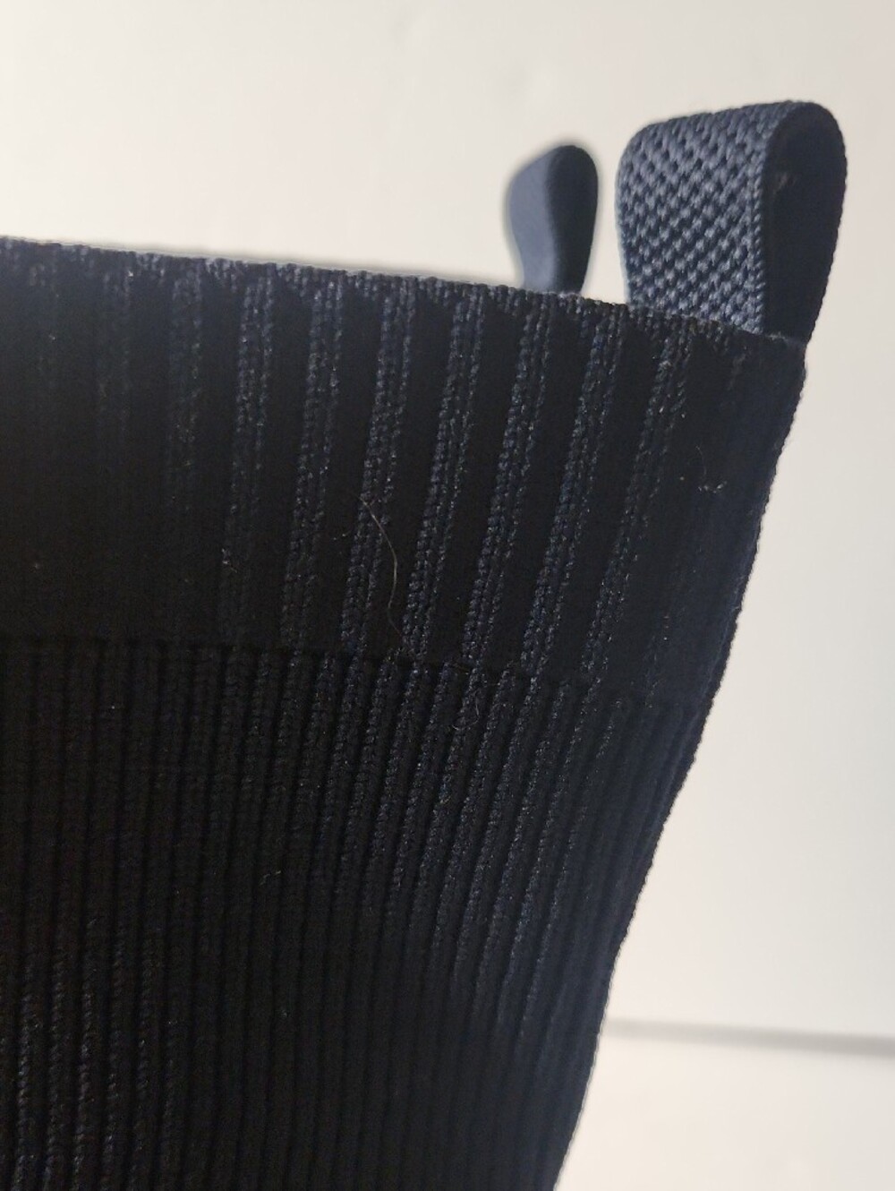 Vivaia Margot Square Toe Navy Ribbed Knit Wedge Boots Nwob Size 42 (10.5) - Picture 9 of 15